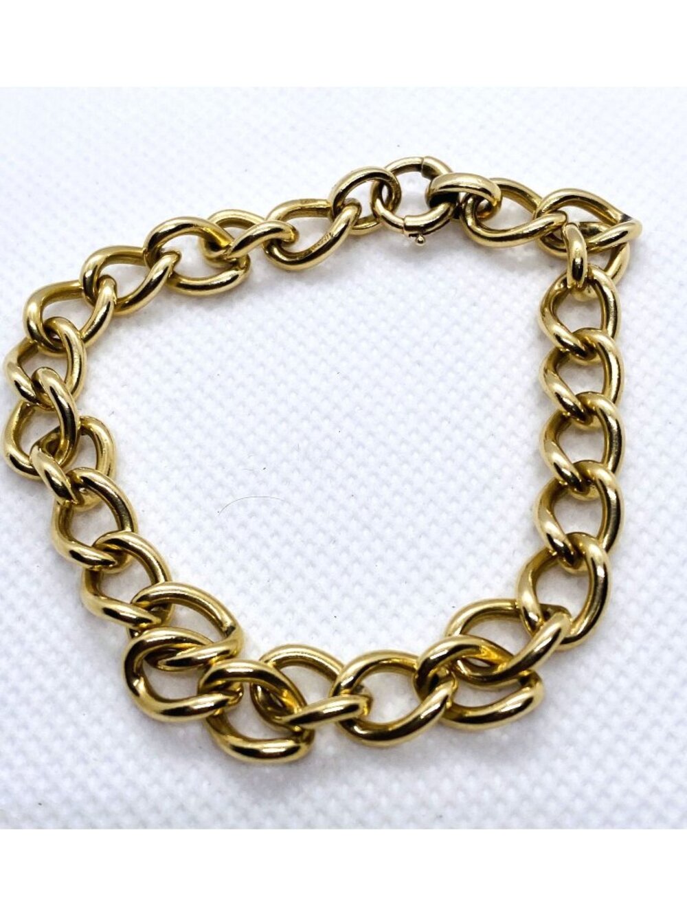 Tiffany & Co 1K 585 Yellow Gold Link Bracelet 7.75" Solid Links